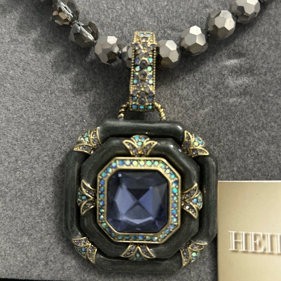 Heidi Daus Blue and Gold Statement Necklace - Picture 2 of 5